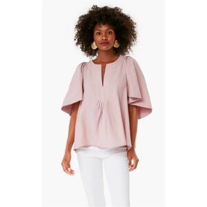 Pomander Place Finley Blush Pink Flutter Sleeve Top Romantic Boho Minimal Sz M